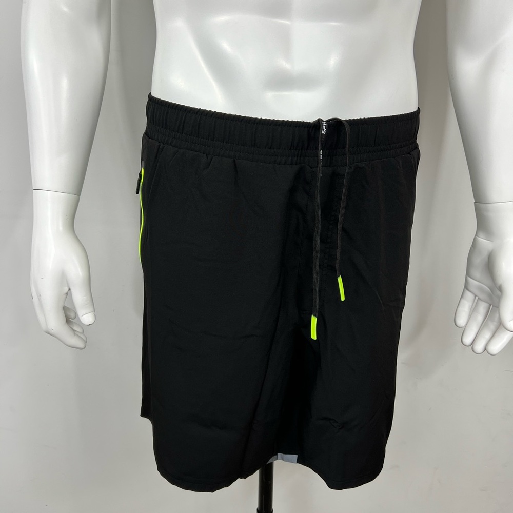 SPYDER MEN'S ACTIVE WEAR,BLACK W/2 POCKETS W/YELLOW ZIPPER,LOGO DIFFERENT SHADES